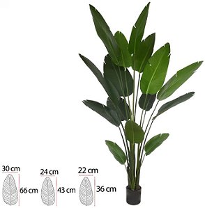 Planta Artificial Arvore Bananeira De Jardim Pu C/Pote X15 Verde 2,50m